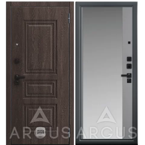 Дверь ДА66 Black Style Букле графит Магнум • входная дверь • шумоизоляция • с зеркалом • АРГУС (Йошкар-Ола) можно купить в магазине 72дверки на Пермякова 81 в Тюмени