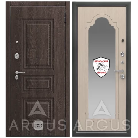 Дверь ДА66 Антик серебро Прага • входная дверь • шумоизоляция • с зеркалом • АРГУС (Йошкар-Ола) можно купить в магазине 72дверки на Пермякова 81 в Тюмени