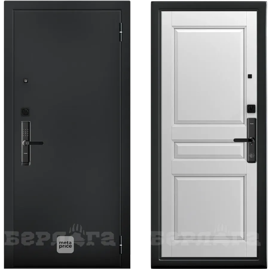 Дверь Кибер K-S110 Каролина (белая эмаль (soft) • черный букле • black kaadas S110) • входная дверь • БЕРЛОГА (Йошкар-Ола) можно купить в магазине 72дверки на Пермякова 81 в Тюмени