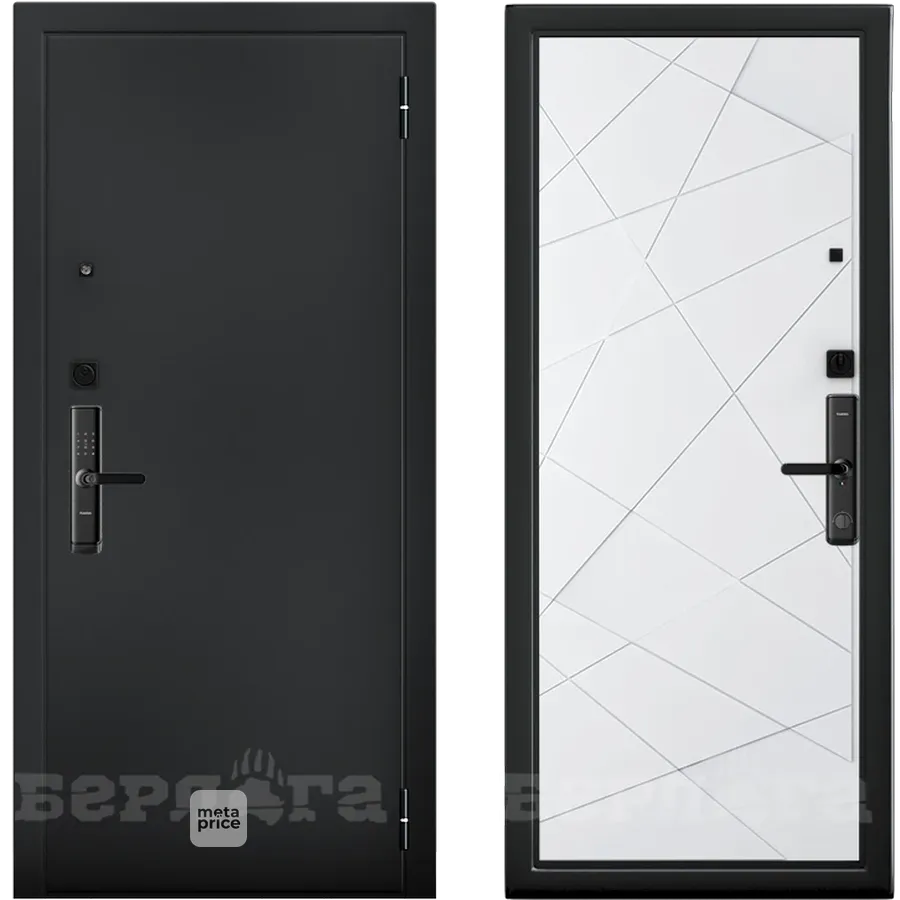 Дверь Кибер K-S110 Менгир (эмалит арктик • черный букле • black kaadas S110) • входная дверь • БЕРЛОГА (Йошкар-Ола) можно купить в магазине 72дверки на Пермякова 81 в Тюмени