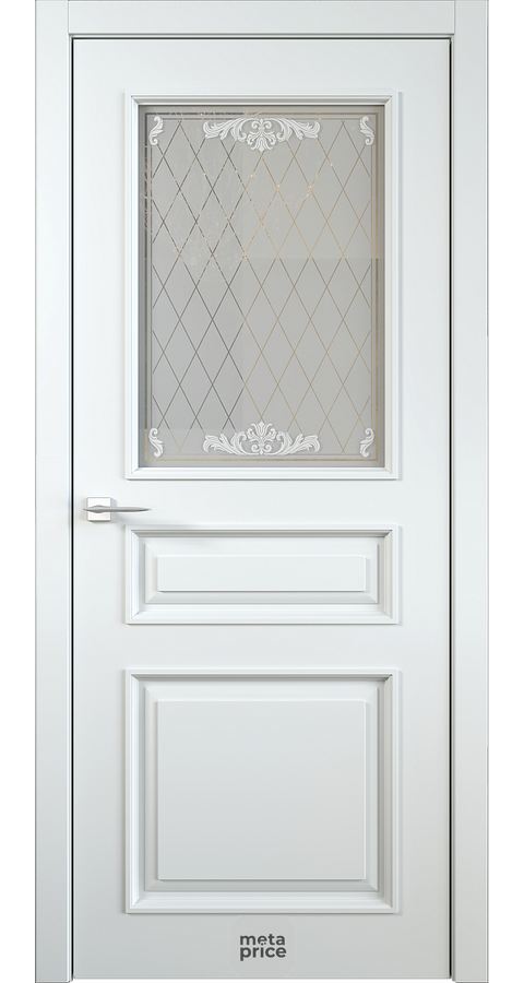 Дверь M4 • дверь остекленная • стекло «Rococo» • гравировка • ЛОРД (Чебоксары) можно купить в магазине 72дверки на Пермякова 81 в Тюмени